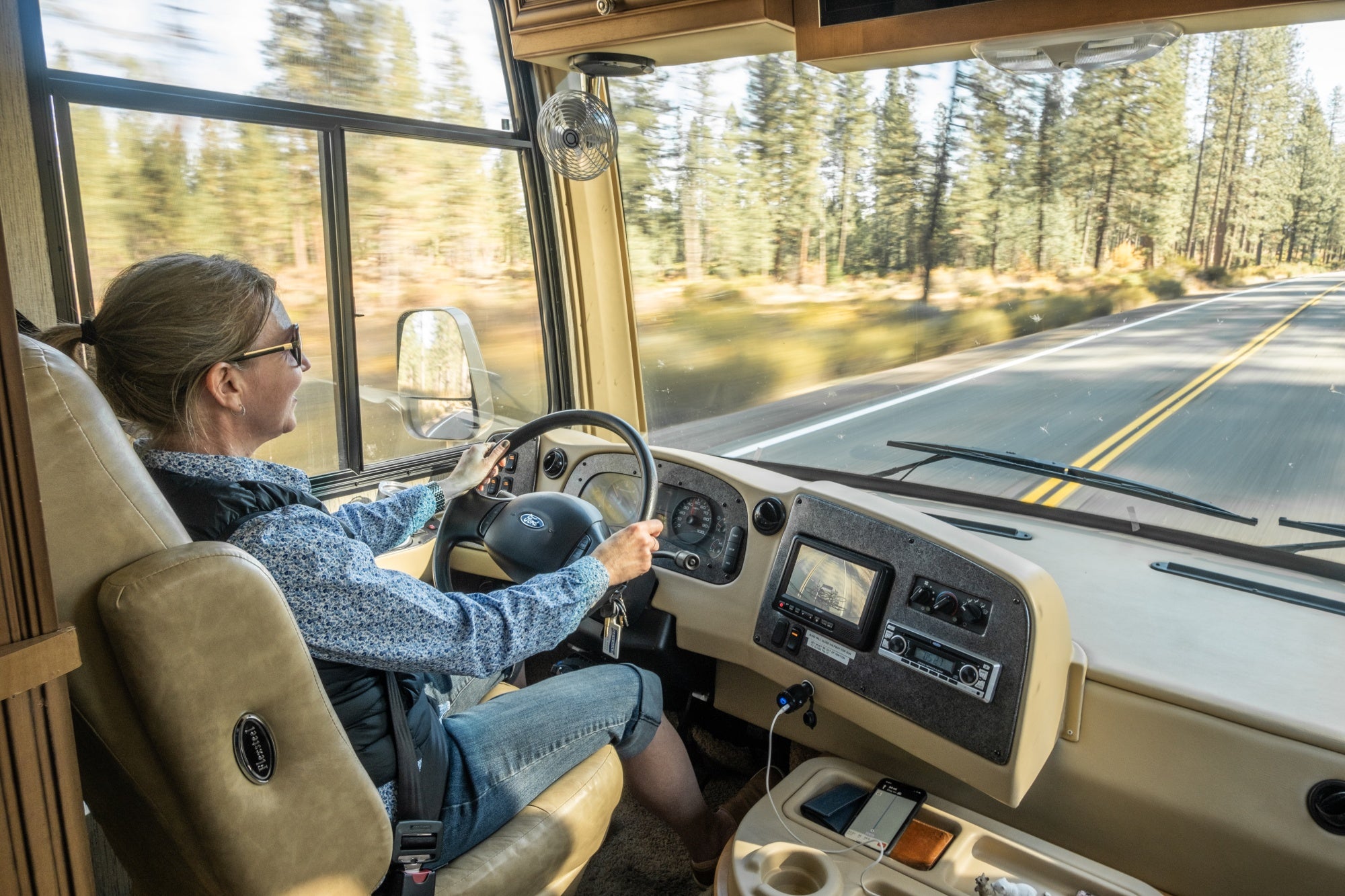 People using internet in an RV park
